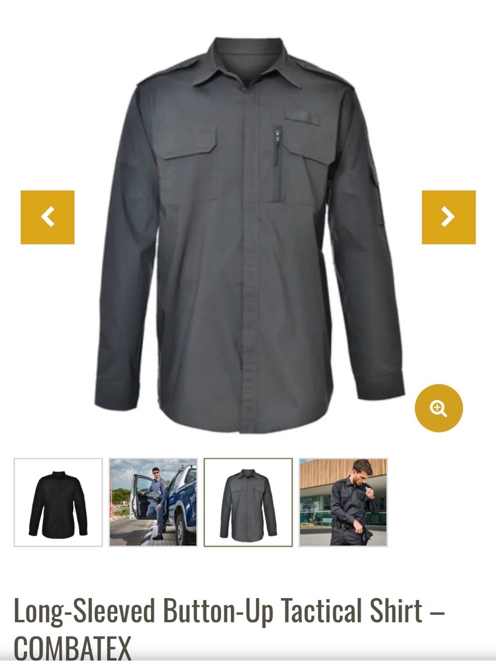 Combatex Men's Long-Sleeved Tactical Shirt - Gray